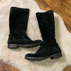 Vera Wang Lavender Slouchy Suede Leather Knee High Boots Size 8 38 Italy